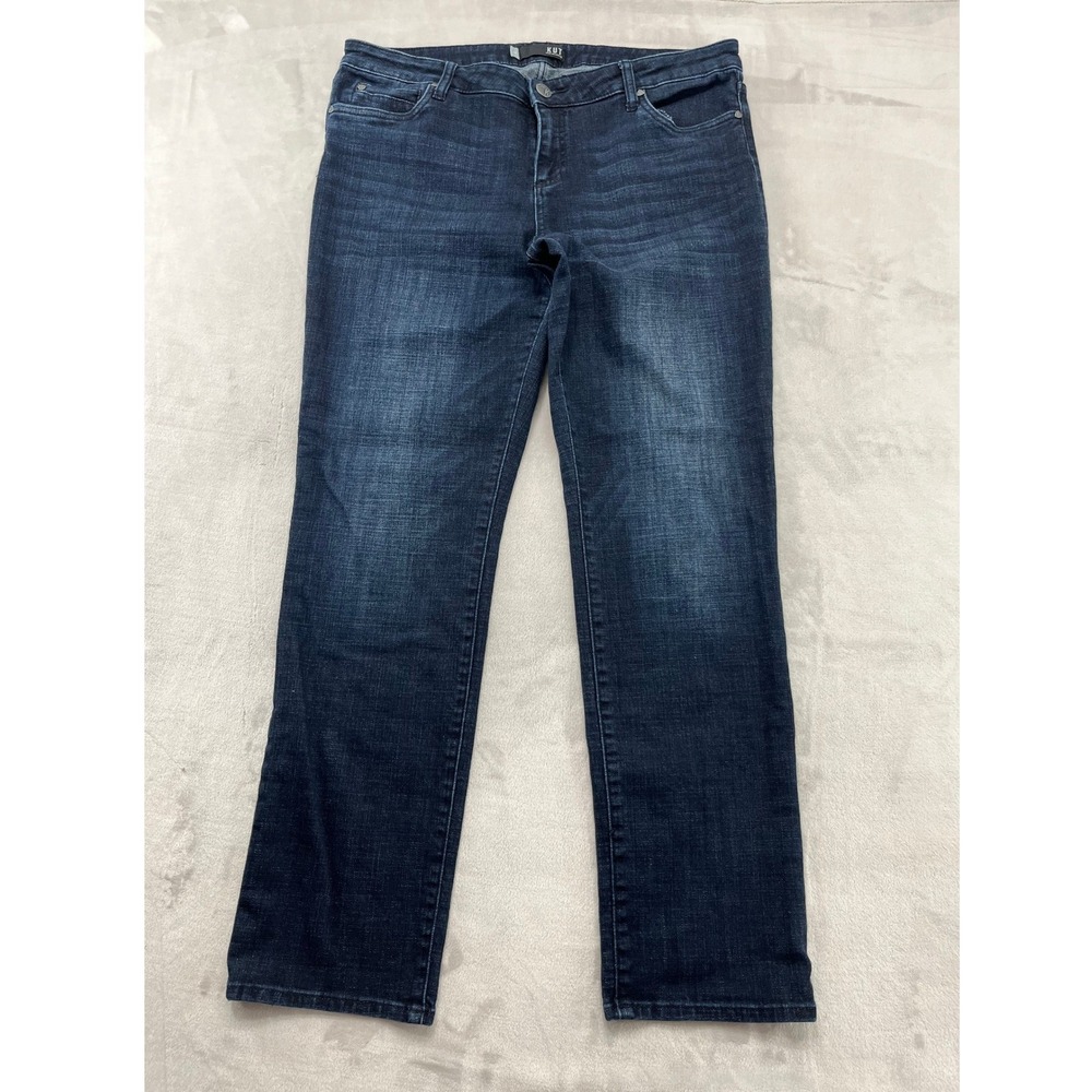 KUT from the Kloth Catherine Boyfriend Jean Women 16 Blue Denim Stretch Preppy